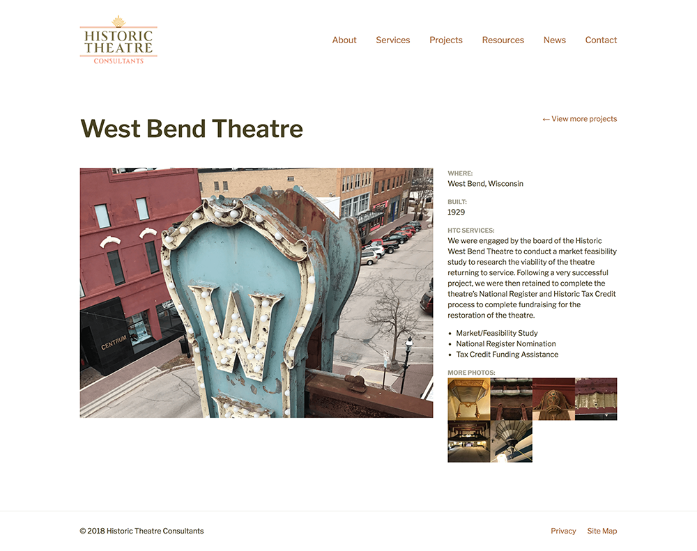 Historic Theatre Consultants Responsive Web Design